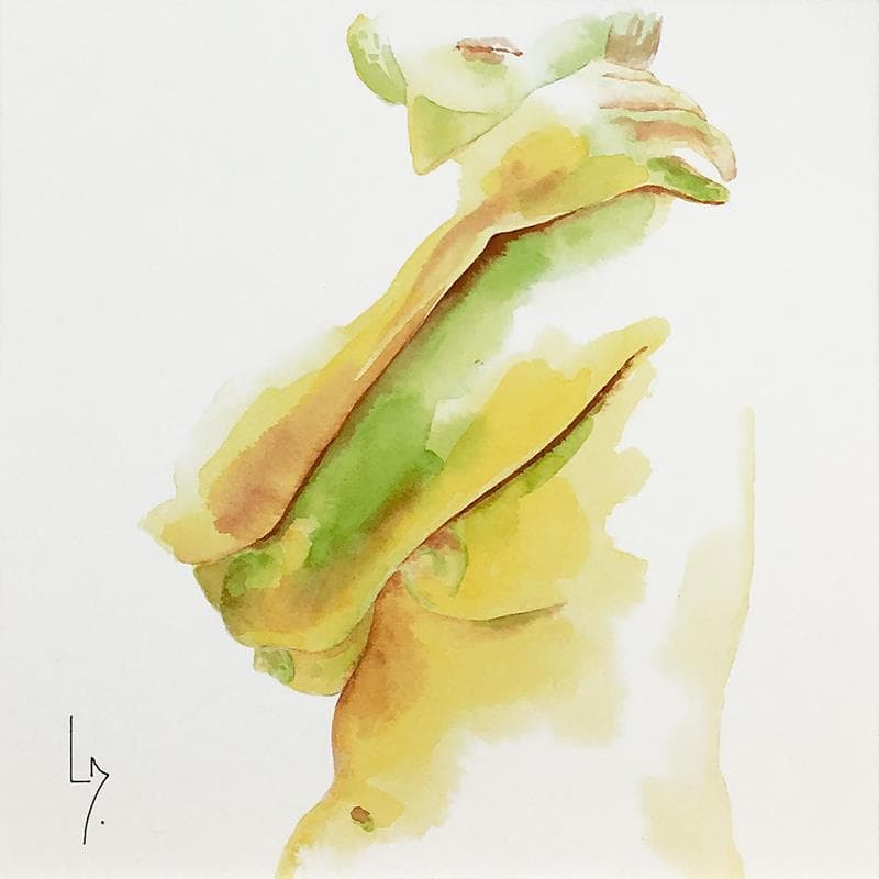 Painting NF 8 by Loussouarn Michèle | Painting Figurative Watercolor Nude