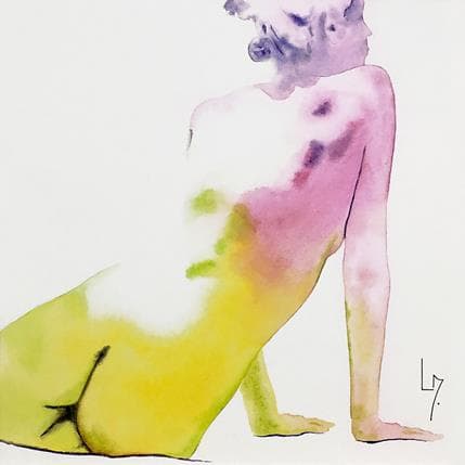 Painting NF 82 by Loussouarn Michèle | Painting Figurative Watercolor Nude