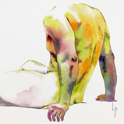 Painting NH 22 by Loussouarn Michèle | Painting Figurative Watercolor Nude