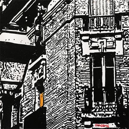 Painting Paris XIVe - 12 by Angeli Laurent | Painting Figurative Mixed Urban, Black & White