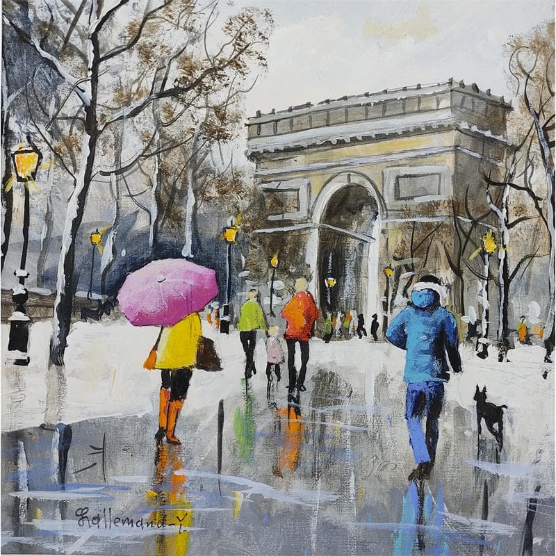 Painting Arc de Triomphe by Lallemand Yves | Painting Figurative Acrylic Urban