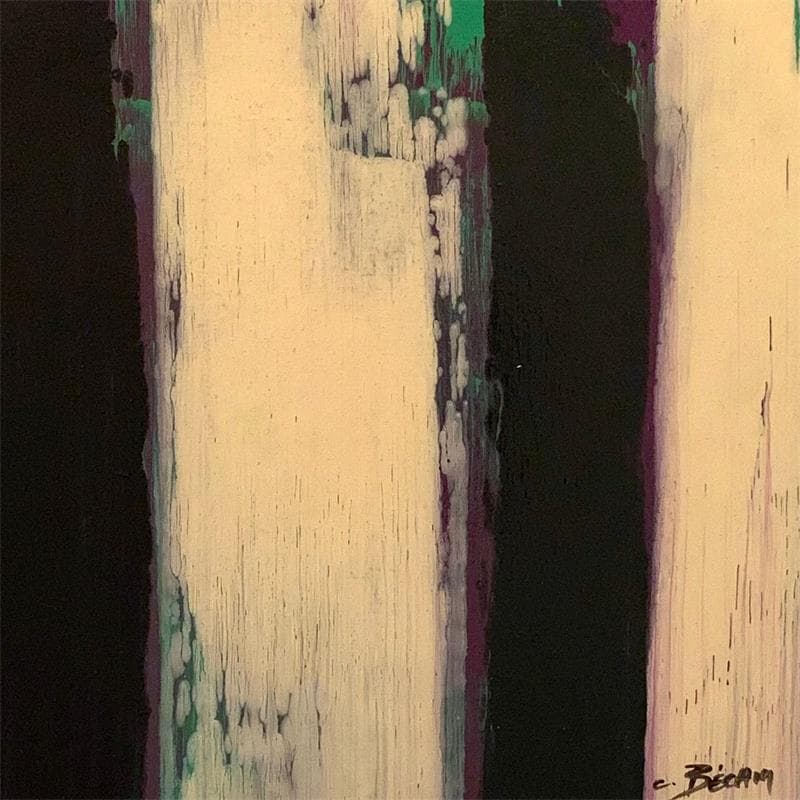Painting Bandes colorées n°11 by Becam Carole | Painting Abstract Minimalist Oil