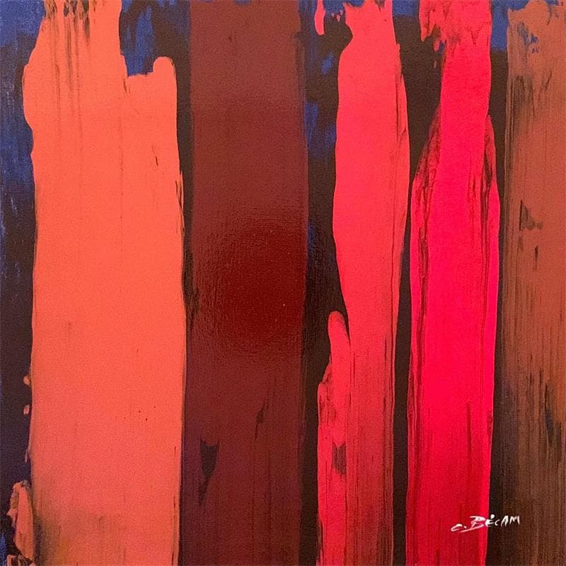 Painting bandes colorées n°30 by Becam Carole | Painting Abstract Minimalist Oil