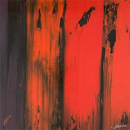 Painting Bandes colorées n°37 by Becam Carole | Painting Abstract Oil Minimalist