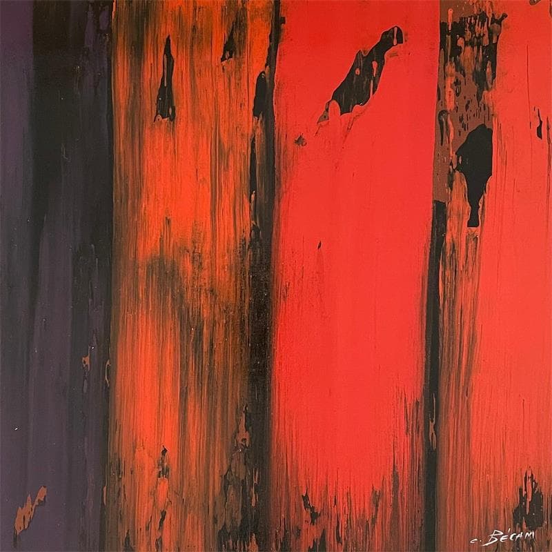 Painting Bandes colorées n°37 by Becam Carole | Painting Abstract Minimalist Oil