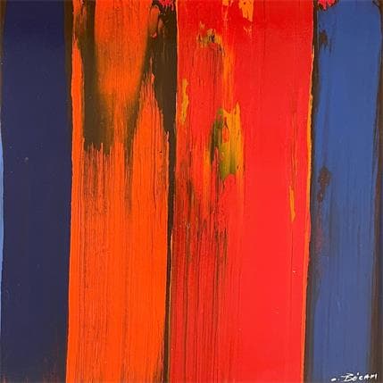 Peinture Bandes colorées n°60 par Becam Carole | Tableau Abstrait Huile minimaliste