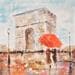 Painting Place de l'Etoile by Solveiga | Painting Figurative Urban Acrylic