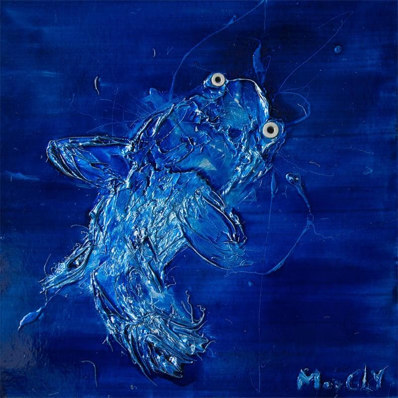 Peinture Silurus par Moogly | Tableau Art Singulier Mixte animaux
