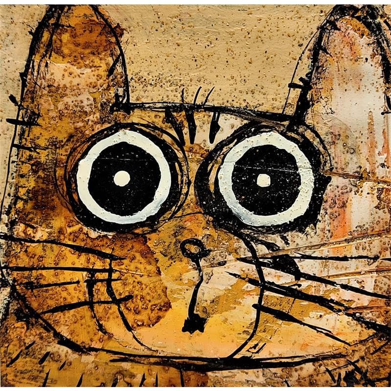 Painting Chat by Maury Hervé | Painting Illustrative Mixed Animals