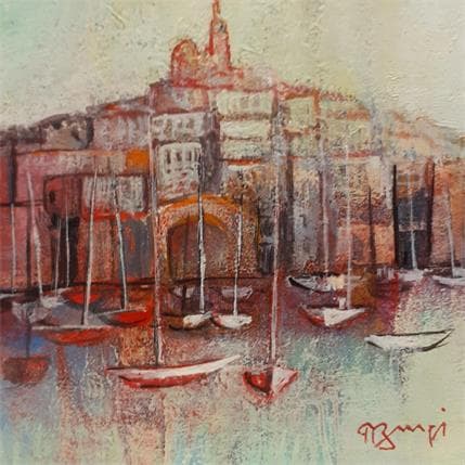 Painting VIEUX PORT by Burgi Roger | Painting Figurative Acrylic Landscapes