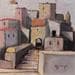 Painting AK107 Village fortifié IV by Burgi Roger | Painting Figurative Acrylic Landscapes Urban