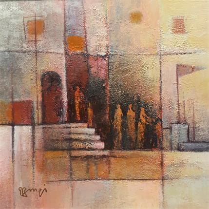 Painting AK103 LES MARCHES by Burgi Roger | Painting Figurative Acrylic Life style
