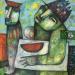 Gemälde Watermelon man von Casado Dan  | Gemälde Art brut Alltagsszenen