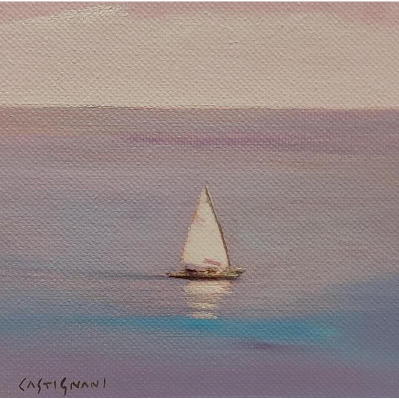Gemälde Ocean 1 von Castignani Sergi | Gemälde Figurativ Landschaften Marine Öl Acryl