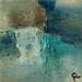 Peinture Morenci turquoise par Teoli Chevieux Carine | Tableau Abstrait Minimaliste Huile Acrylique