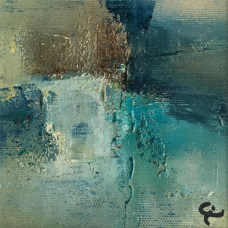 Painting Morenci turquoise by Teoli Chevieux Carine | Painting Abstract Acrylic, Oil Minimalist