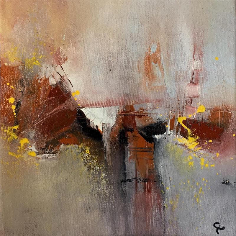 Painting Ocres de provence by Teoli Chevieux Carine | Painting Abstract Minimalist Oil Acrylic