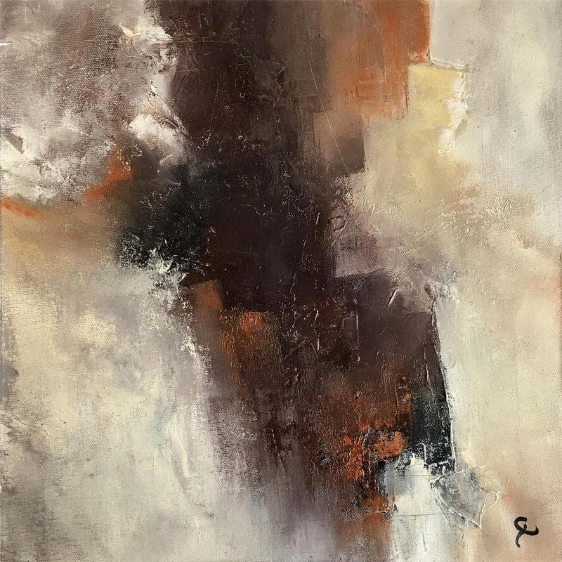 Painting L'autre monde by Teoli Chevieux Carine | Painting Abstract Minimalist Oil Acrylic