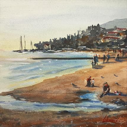 Painting Beautiful day by Cirkvencic Tihomir | Painting Figurative Watercolor Landscapes, Marine