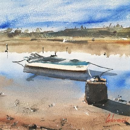 Painting Old boat 8 by Cirkvencic Tihomir | Painting Figurative Watercolor Marine
