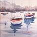 Peinture Boating in the Lakes 1 par Dandapat Swarup | Tableau Figuratif Aquarelle Vues marines