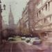 Painting City roads 7 by Dandapat Swarup | Painting Figurative Urban Watercolor