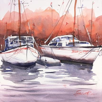 Painting Sans titre 1 by Dandapat Swarup | Painting Figurative Watercolor Marine