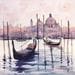 Gemälde Boat ride in Venice 1 von Dandapat Swarup | Gemälde Figurativ Alltagsszenen Aquarell