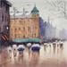 Painting Rain in the city 3 by Dandapat Swarup | Painting Figurative Urban Watercolor