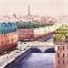 Peinture Paris in sunshine par Dandapat Swarup | Tableau Figuratif Aquarelle Vues urbaines