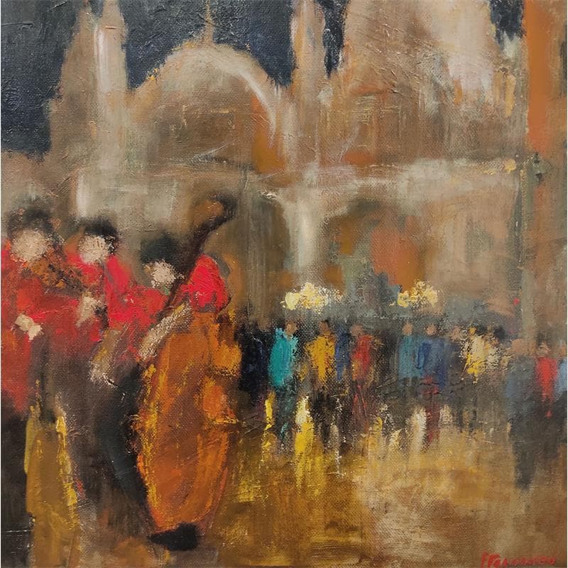 Painting Trio à Venice by Fernando | Painting Figurative Oil Life style