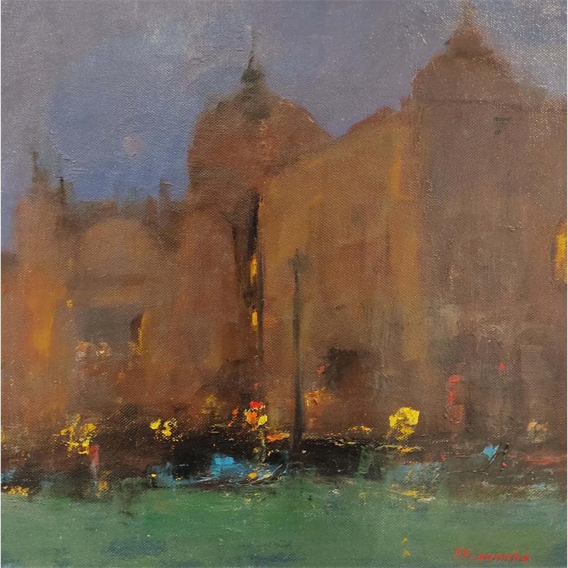 Painting Venise la nuit by Fernando | Painting Figurative Landscapes Oil