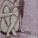 Peinture Al mujer tocando el suelo par De Ponte Sandro | Tableau Figuratif Acrylique scènes de vie