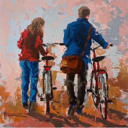 Painting Paseo otonal by Escobar Francesca | Painting Figurative Mixed Life style, Portrait