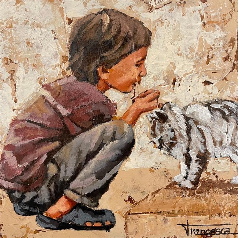 Painting Gatito by Escobar Francesca | Painting Figurative Life style Animals Acrylic