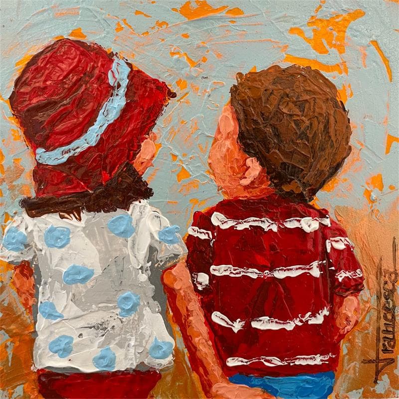 Painting Pequeños by Escobar Francesca | Painting Figurative Life style Acrylic