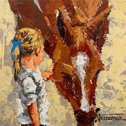 Painting Caballo by Escobar Francesca | Painting Figurative Acrylic Life style