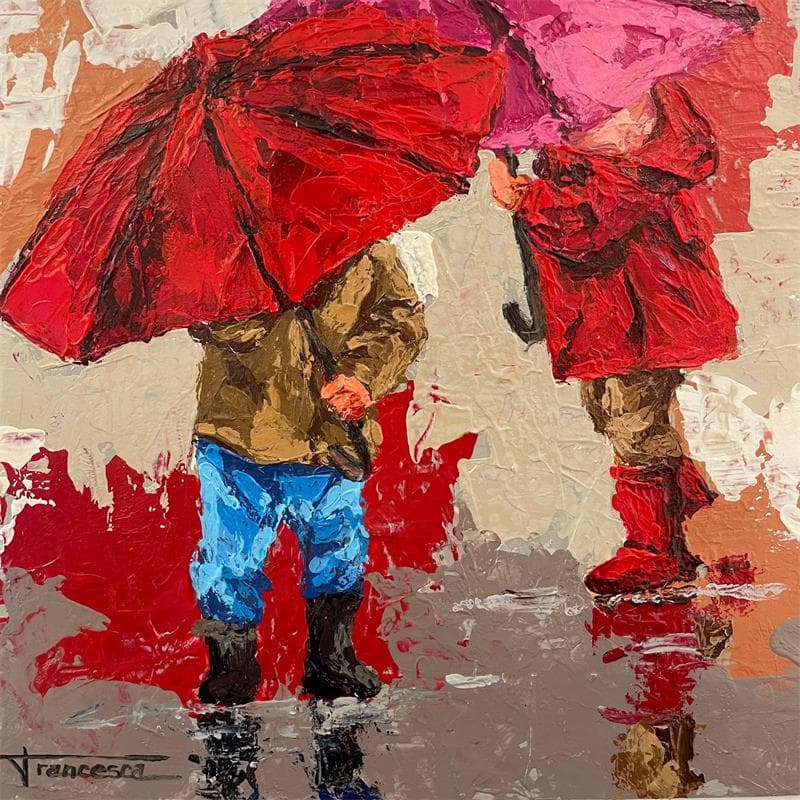 Painting Lluvia by Escobar Francesca | Painting Figurative Acrylic Life style