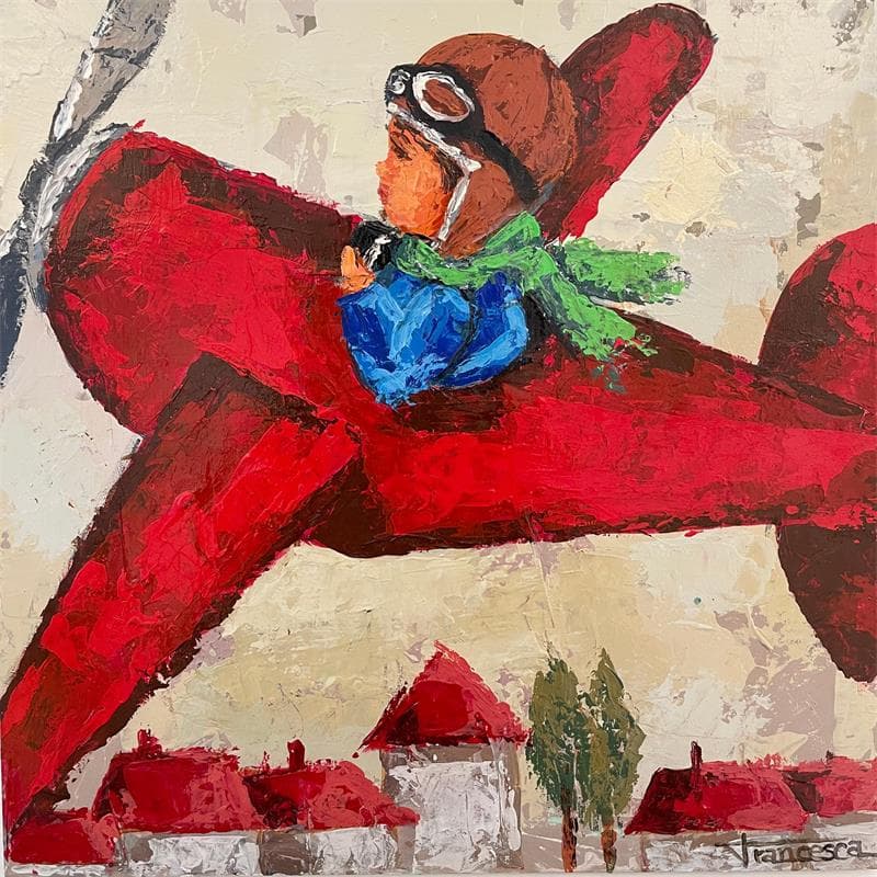 Gemälde Volando von Escobar Francesca | Gemälde Figurativ Acryl Alltagsszenen