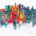 Peinture Panorama urbain coloré par Fièvre Véronique | Tableau Figuratif Acrylique Vues urbaines