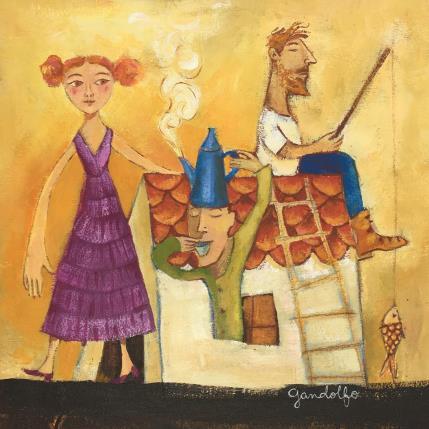 Painting Familia de pescadores by Gandolfo Cécilia | Painting Naive art Acrylic Life style