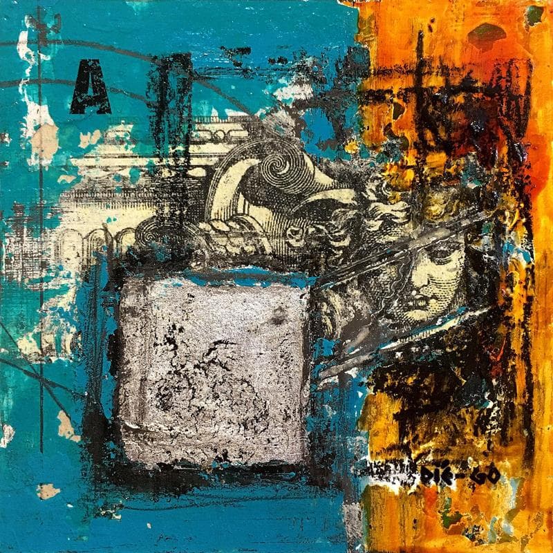 Painting N°589 by Die-go | Painting Figurative Mixed Minimalist
