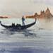 Peinture Black Gondola par Jones Henry | Tableau Figuratif Aquarelle scènes de vie