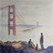 Peinture Golden Gate Fog par Jones Henry | Tableau Figuratif Scènes de vie Aquarelle