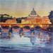 Gemälde Tiber Glow von Jones Henry | Gemälde Figurativ Urban Aquarell