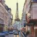 Painting Paris s'éveille by Khodakivskyi Vasily | Painting Figurative Urban Watercolor