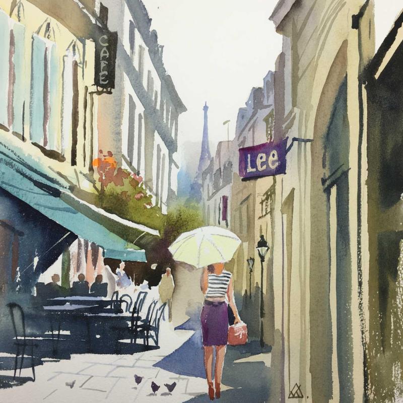 Painting Paris - S22 by Khodakivskyi Vasily | Painting Figurative Urban Watercolor