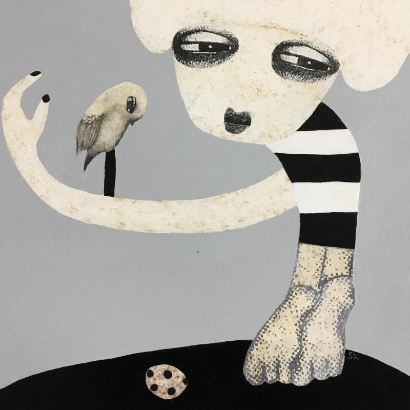 Gemälde Give me a break von Lastrina Suzanne | Gemälde Naive Kunst Tiere Acryl