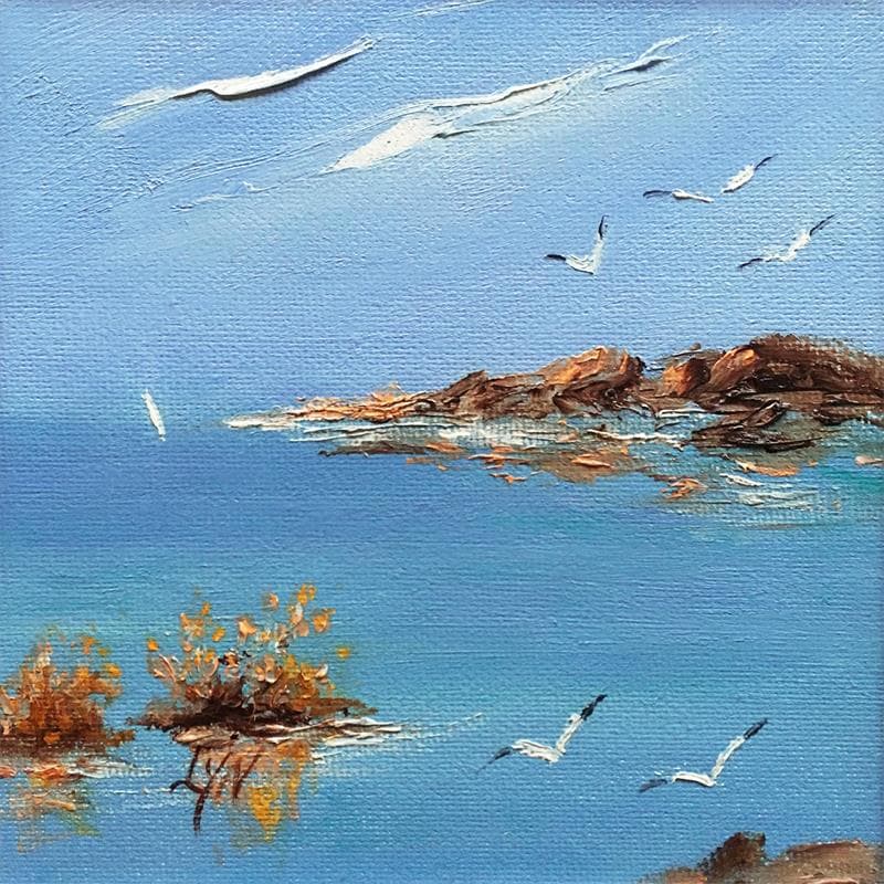 Painting Côte sauvage by Lyn | Painting Figurative Landscapes Oil