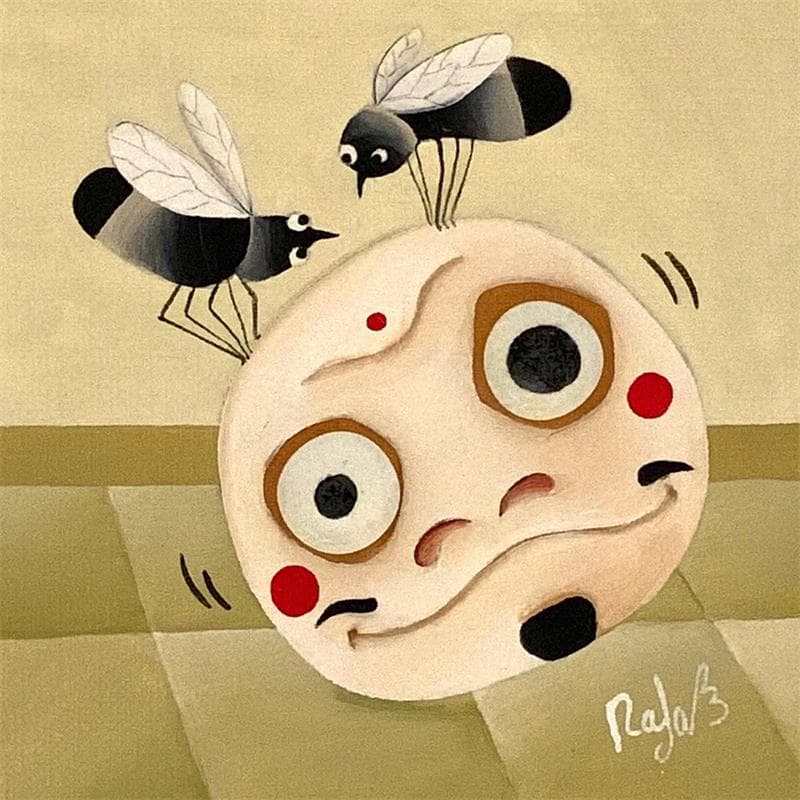 Peinture Mosquitos in love par Lennoz Raphaële | Tableau  Huile